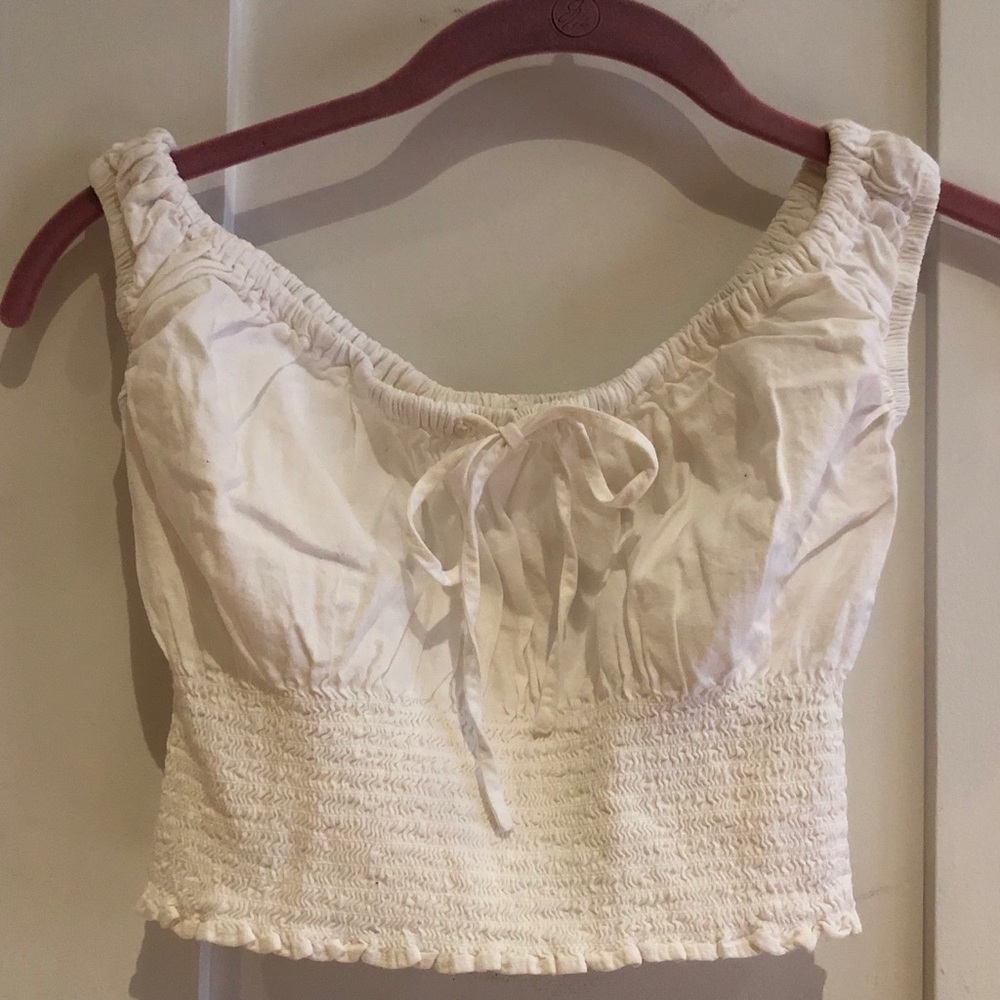Brandy Melville white off the shoulder crop top